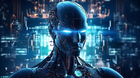 Survey examines board perspectives relating to cyber resilience Concept showing cyber resilience and AI - a cyborg with glowing eyes stares from the screen
