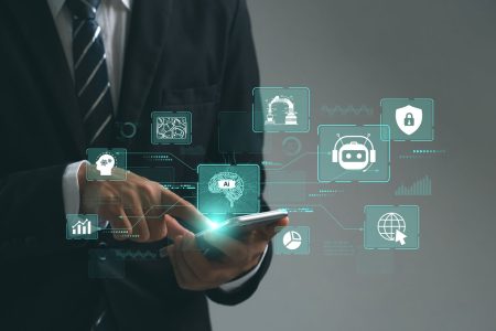 illustration showing AI-powered concept
