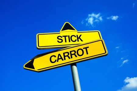 University of Kansas study of disaster planning shows that mandating results in low quality outputs Stick vs Carrot - Traffic sign with two options - education based on enticement and rewards vs raising based on punishment and threat.