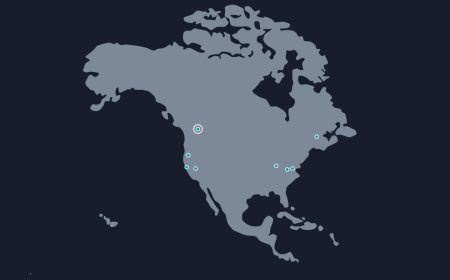 North America AWS regions map.