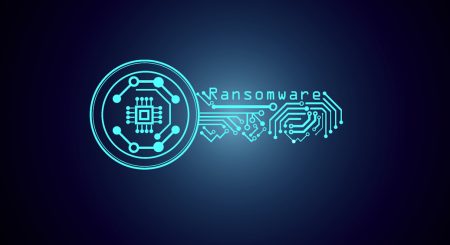 Ransomware concept - a digital key