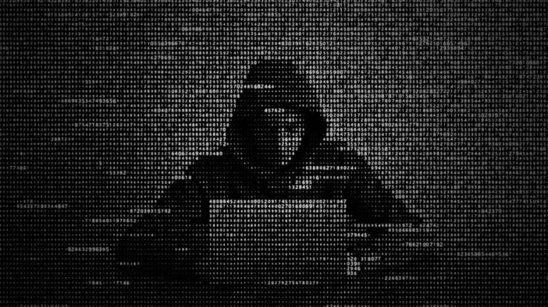 A concept of a ransomware attack created out of numerals.