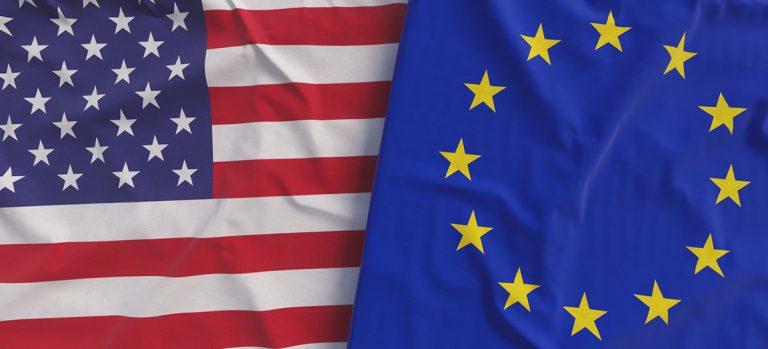 The US and EU flags