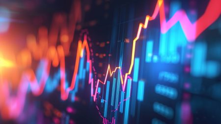 Cybersecurity, Audit and the Board: advanced cyber security is linked to high shareholder returns Concept image showing share price growth.