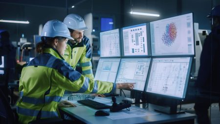 An industrial control systems in use.