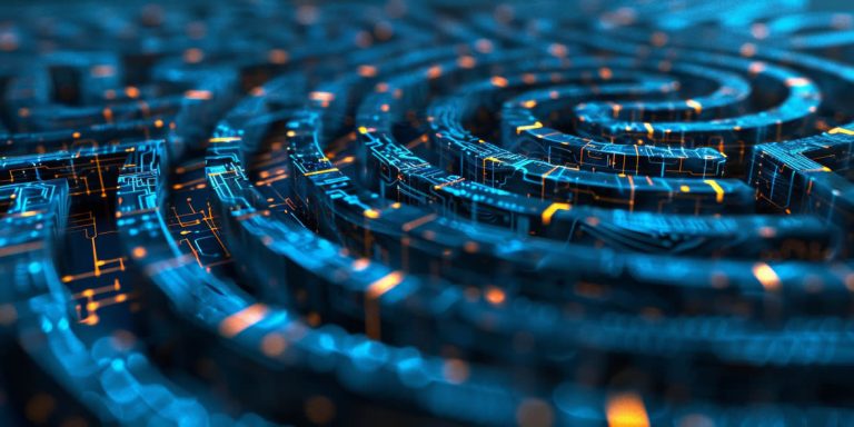 A digital maze illustrates the wide ranging threats that cyber resilience addresses.