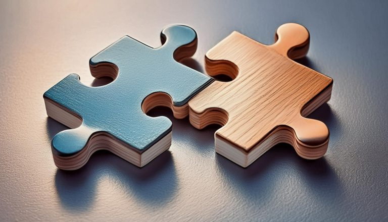 Two different jigsaw pieces.