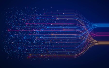 A concept image of an AI neural network analyzing big data.