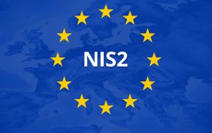 NIS2 - Resilience Forward NIS2 compliance: the EU stars are shown on top of a map of Europe, with the words NIS2 in the centre