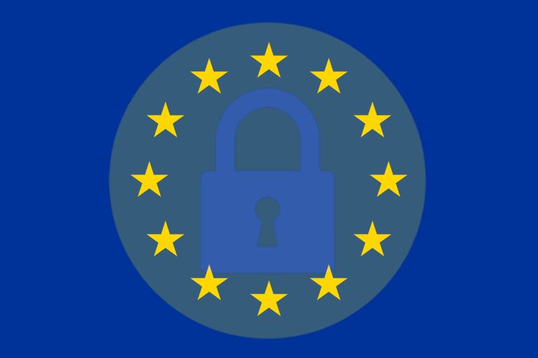 NIS2 - Resilience Forward The EU flag with a cyber security icon in the middle to show NIS 2 compliance