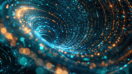Depiction of a cyber whirlwind, technology's force spiralling out of control.
