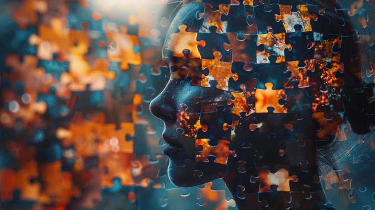 psychosocial safety climate - Resilience Forward A human head made up of jigsaw pieces to show the concept of psychosocial safety climate.