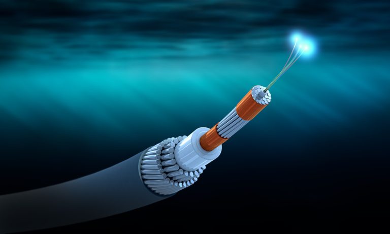 An undersea communications cable.