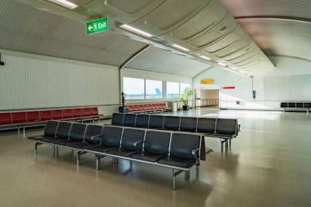 Empty departures area.