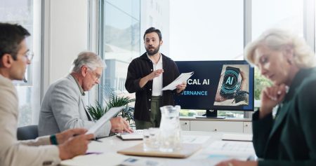 An AI governance meeting taking place.