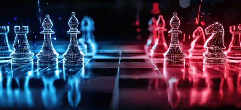 AI warfare - a concept using digital chess pieces