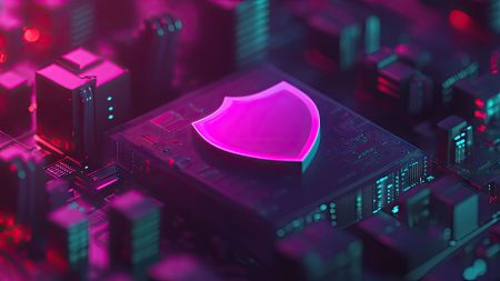 New SolarWinds IT trends study looks at the state of operational resilience IT resilience visualization with a purple digital shield icon protecting sensitive server data.