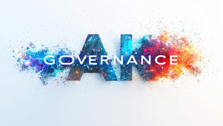 The words AI Governance on an abstract background.