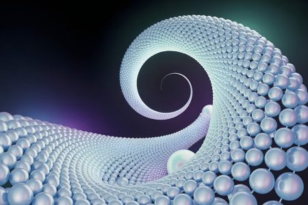 Quantum Bayes’ Rule: a new lens for risk and resilience Abstract Spiral of Spheres with Gradient Background Representing Infinity Interconnectivity and Complex Systems.