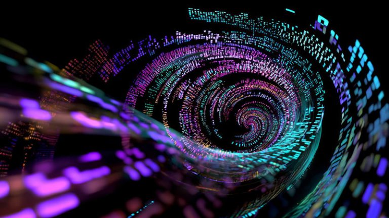LLM concept - Resilience Forward A Vibrant 3D Render Depicting Intelligent Information Flow.