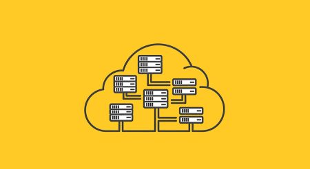 Choosing the right cloud storage architecture for operational resilience and business continuity Line drawing of cloud computing network with various servers connected inside a cloud shape outline design.