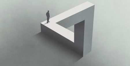 The risks of GenAI risk assessment: beyond the obvious A man walks on an impossible Escher-style triangle.