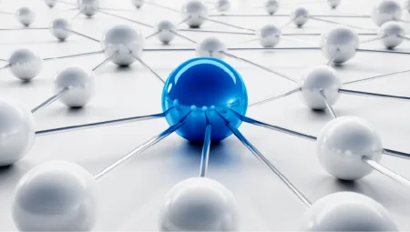 Cloudflare outage shows ‘how brittle our digital reliance has become’ A large blue ball interconnects a number of white balls to show concentration risk.