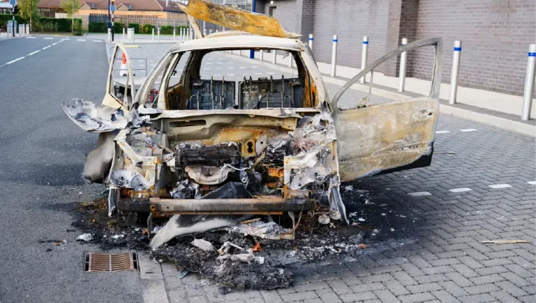 Burnt out car,