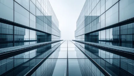 The collective shadow and the implications for crisis management teams A corporate building is reflected in a slightly distorted way.