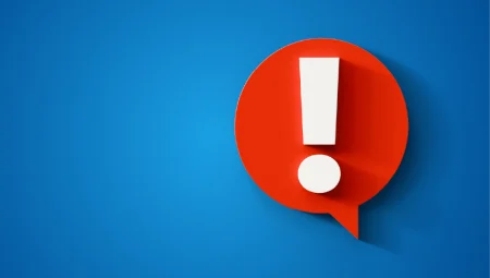 UK audit and corporate governance reform u-turn opens the door to further avoidable corporate collapses An exclamation mark in speech bubble on a blue background.