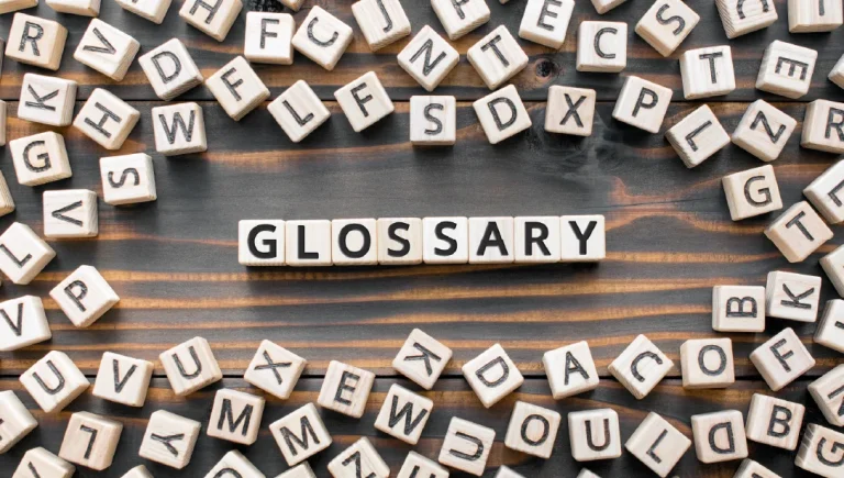 The International Resilience Glossary - Resilience Forward The word Glossary surrounded by letter tiles to illustrate The International Resilience Glossary.