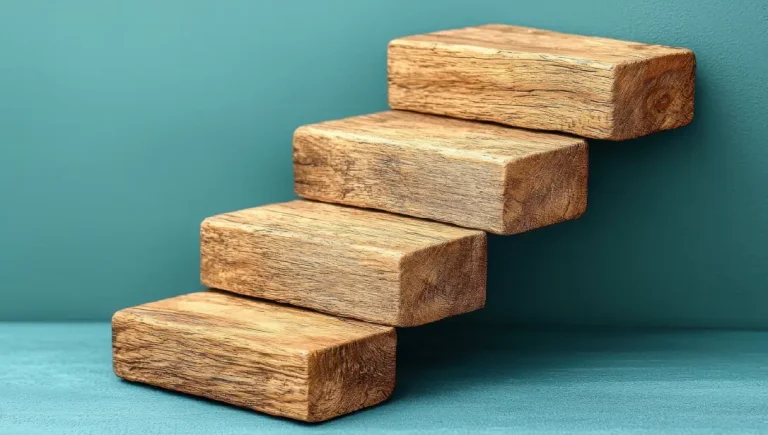Next level concept - four blocks make a staircase.