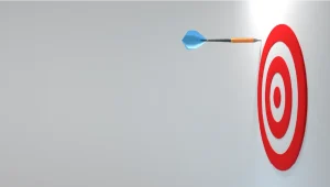 Missing the mark - Resilience Forward A dart thrown at a target misses the target.