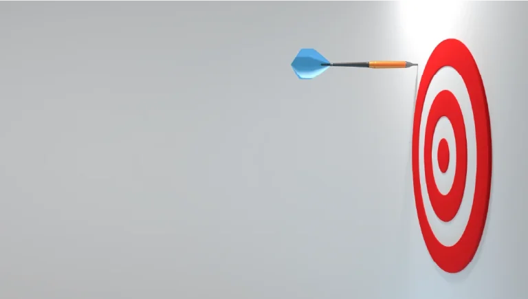 A dart thrown at a target misses the target.