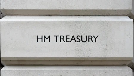 UK Treasury sign.
