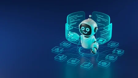 AI agent in action concept.