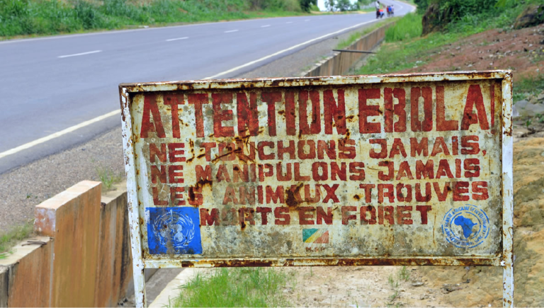 Ebola - Resilience Forward Ebola warning sign in the DRC.