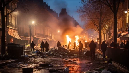 People risks: the traveller you cannot locate A protest taking place, with burnt vehicles and rubble strewn accross the road.