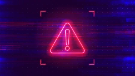 Phishing concept image - Resilience Forward A danger sign on a digital background.