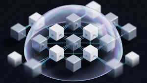 3D Render of Multi Agent AI Governance and Autonomous Swarm Orchestration.